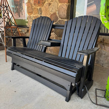 Load image into Gallery viewer, Black Adirondack Loveseat Rocker