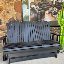 Load image into Gallery viewer, Black Adirondack Loveseat Rocker