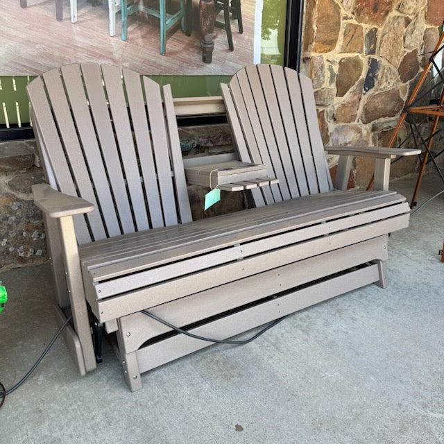 Taupe Adirondack Loveseat Rocker – Rustic Furniture Depot