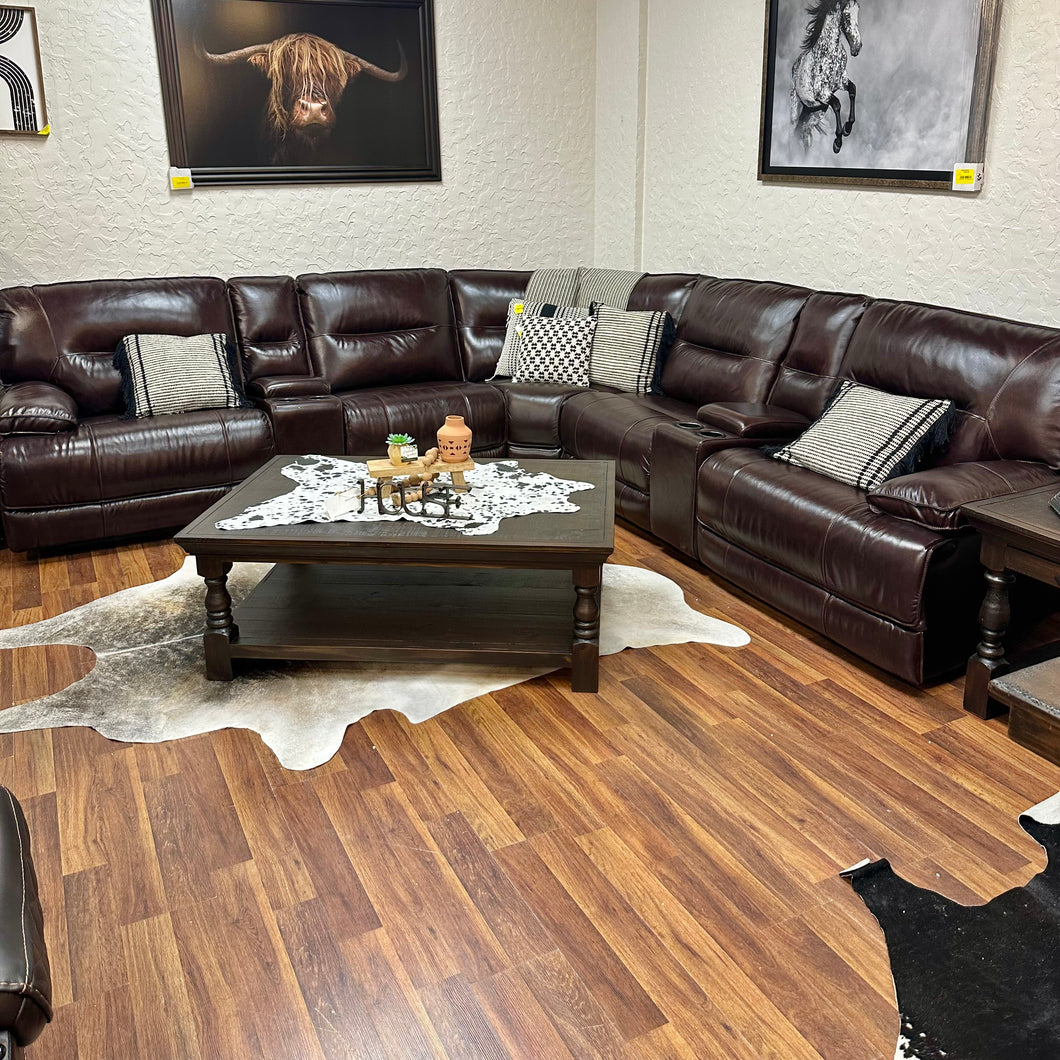 Chisum Power Leather Sectional