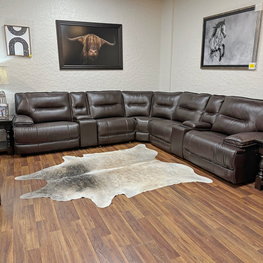 Cattle King Leather Reclining Sectional