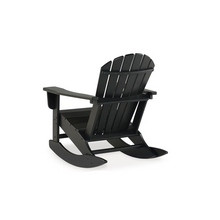 Load image into Gallery viewer, Black Adirondack Rocking Outdoor Chair