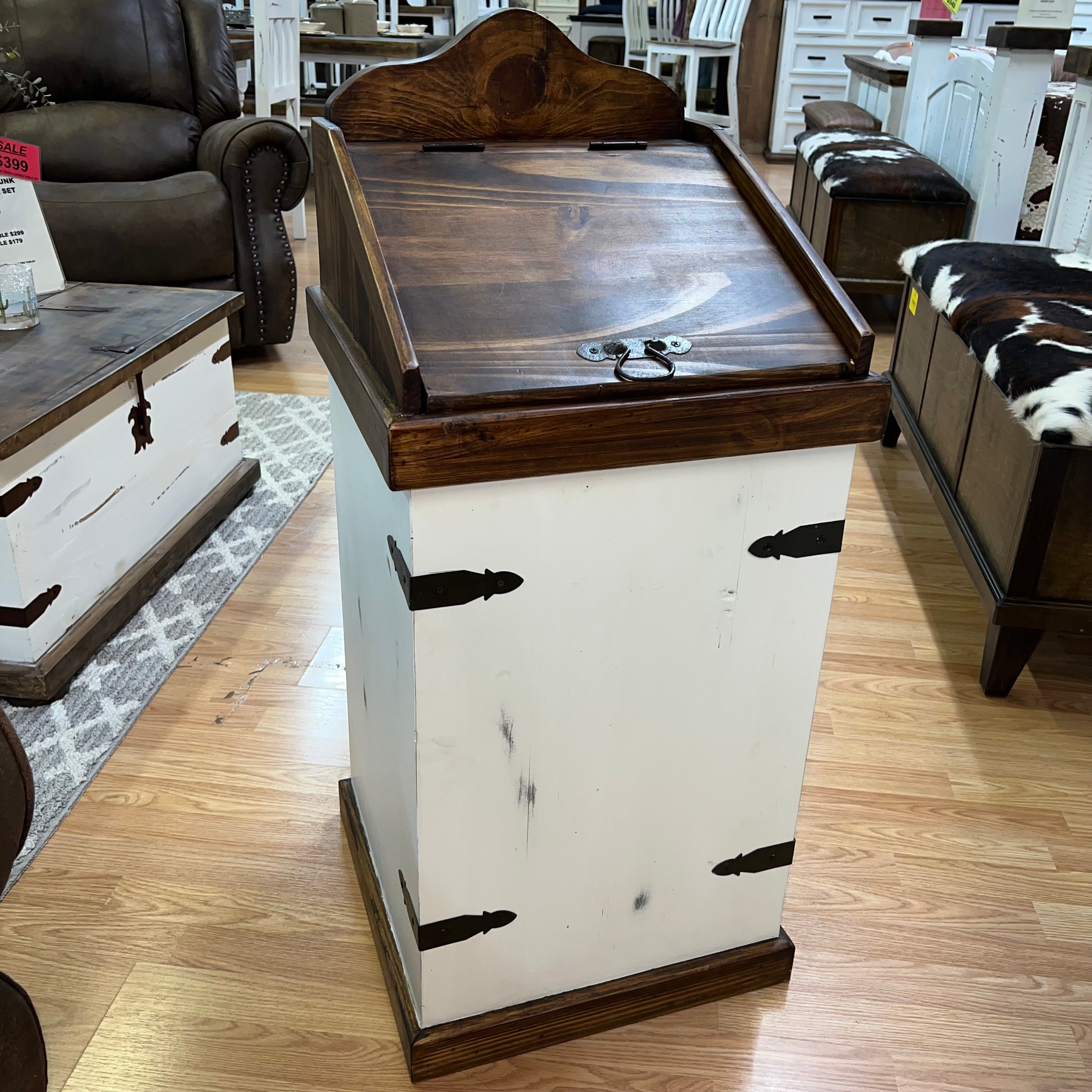 Farmhouse Trash Can Rustic Furniture Depot