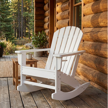 Load image into Gallery viewer, White Adirondack Rocking Outdoor Chair