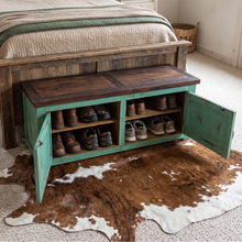 Load image into Gallery viewer, Turquoise Shoe Cabinet