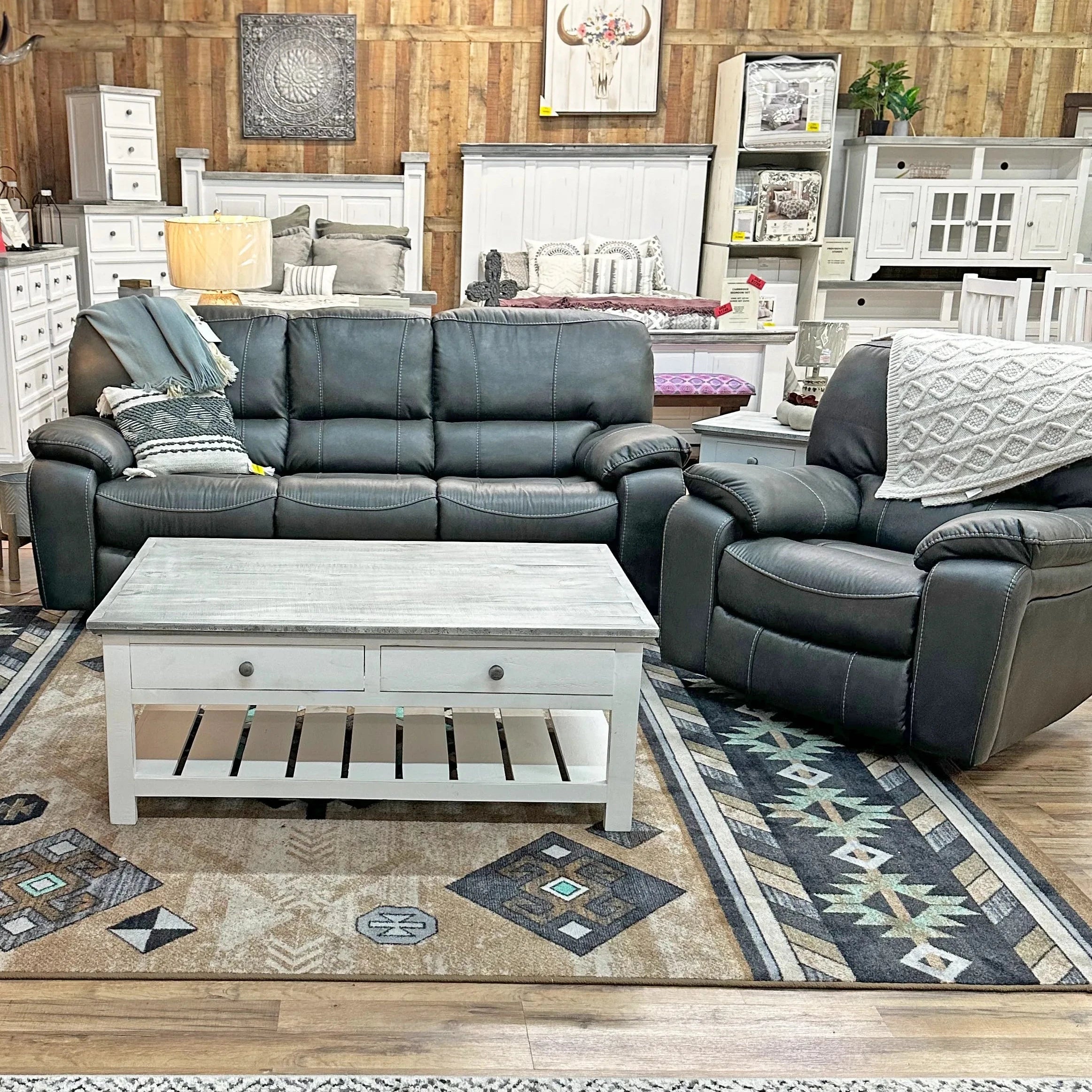 Providence Reclining Sofa Set Rustic Furniture Depot