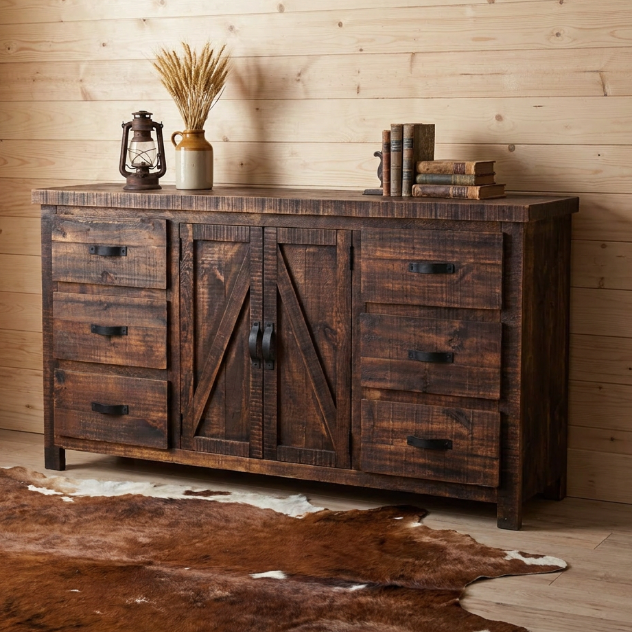 rustic brown dresser Ranch has petite Variations in solid wood What Shoes and Accessories Mirror COLOR:Dusty Rose