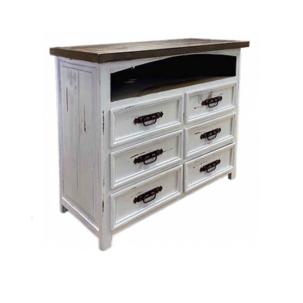 stand for tv on dresser Picket Fence Media Dresser – Rustic Furniture Depot