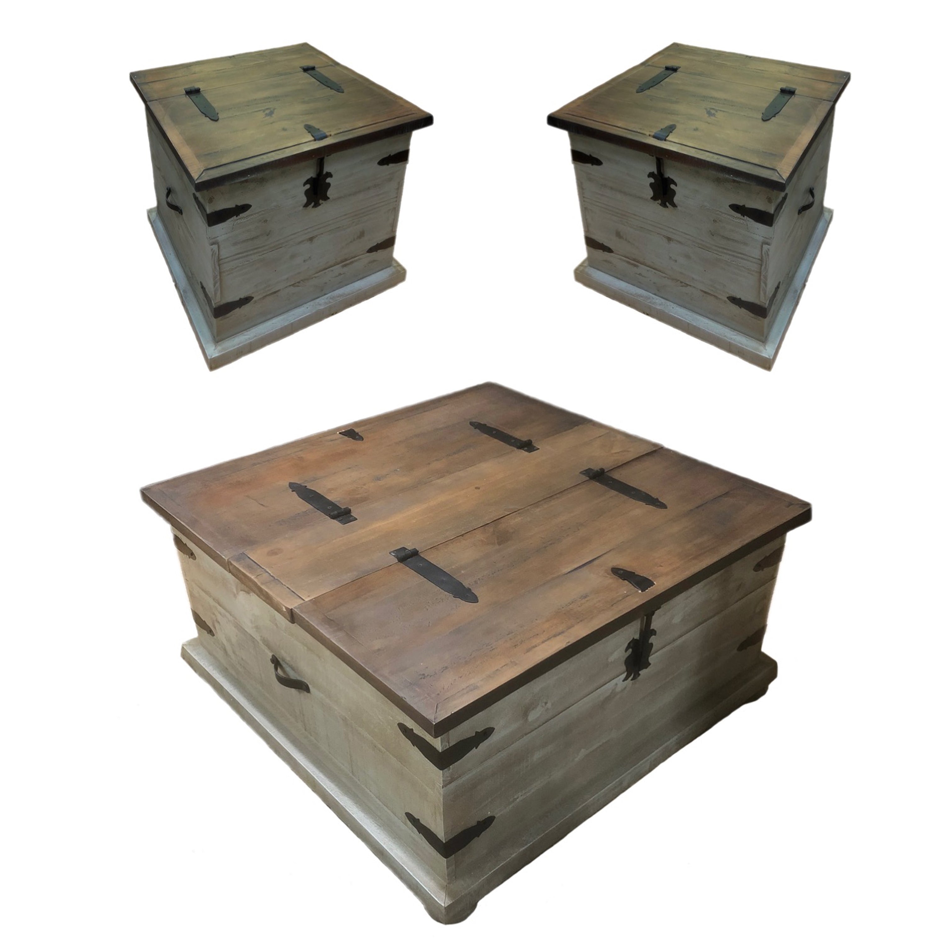 Ruidoso Trunk Coffee Table Set Rustic Furniture Depot