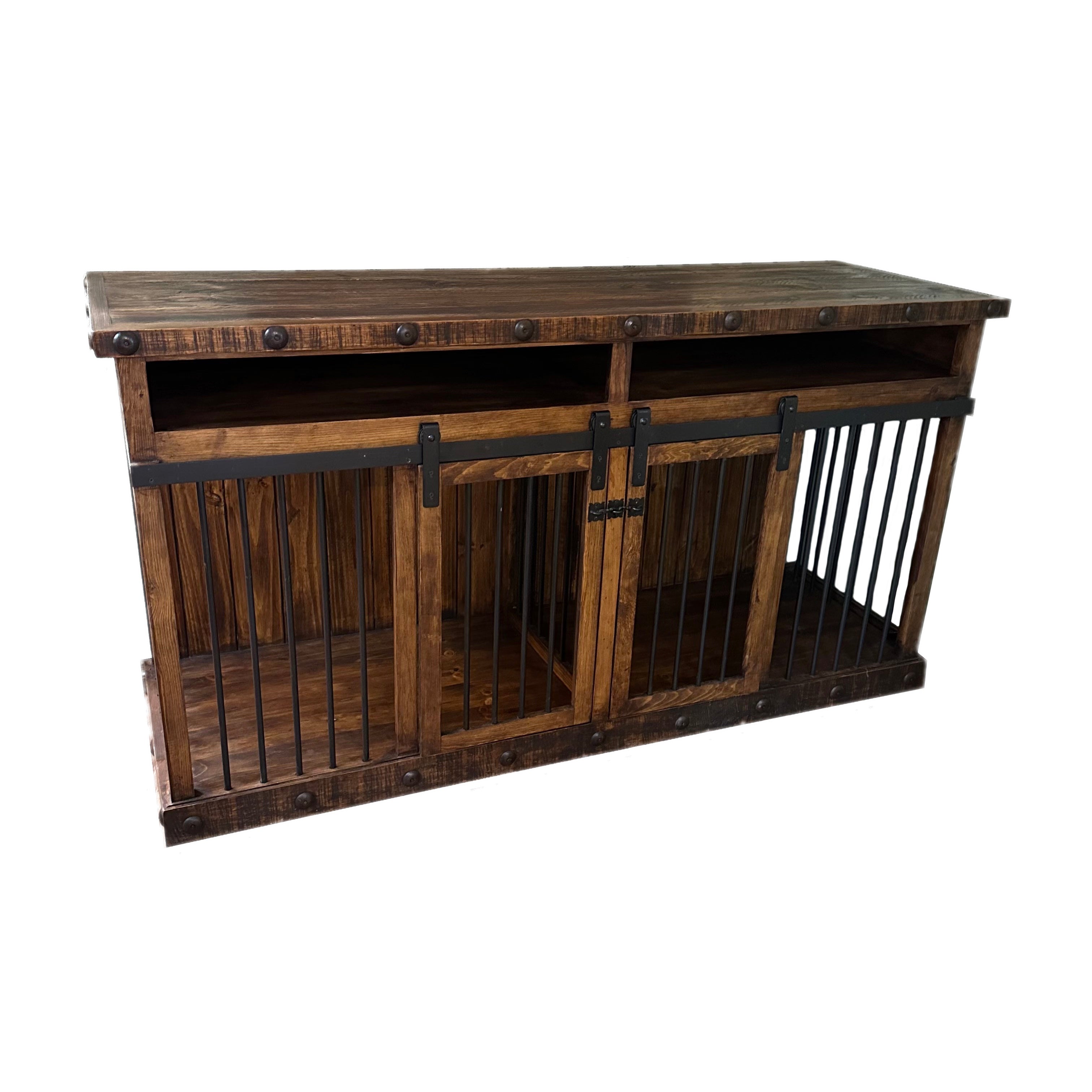 Ponderosa Large Dog Crate Stand Rustic Furniture Depot