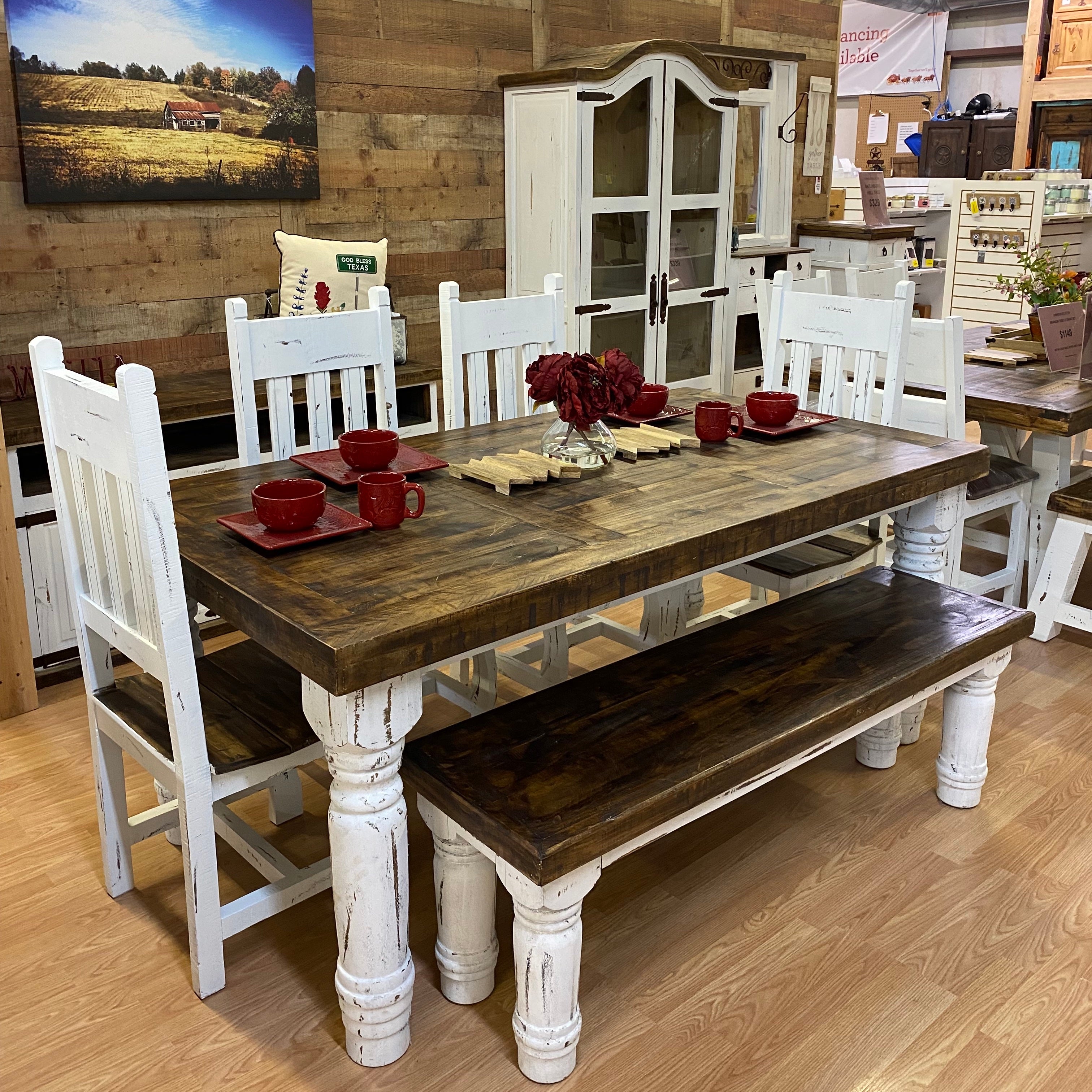 Farmhouse Dining Set – Rustic Furniture Depot