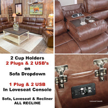 Load image into Gallery viewer, GunBarrel Reclining Sofa Set