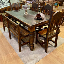 Load image into Gallery viewer, Distressed Backed Bench