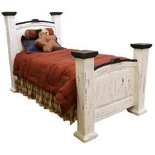 Load image into Gallery viewer, White Distressed Twin Bed