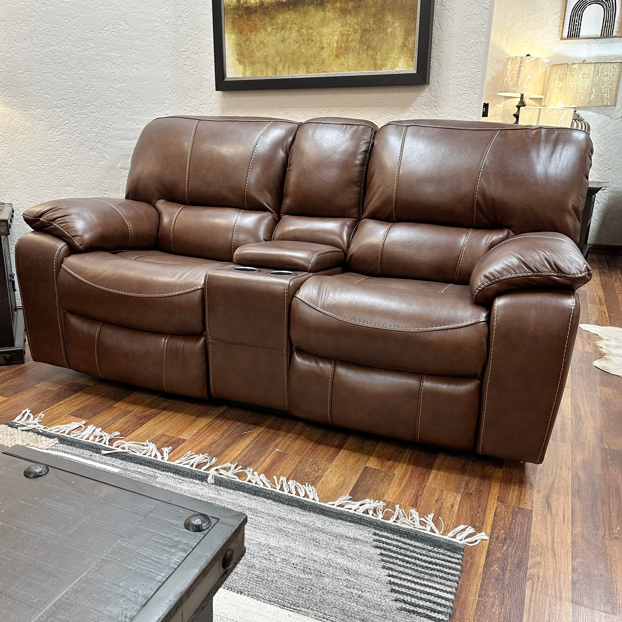 El Paso Power Leather Set - LOVESEAT \u0026 RECLINER ONLY – Rustic Furniture  Depot, image size:2048x2048