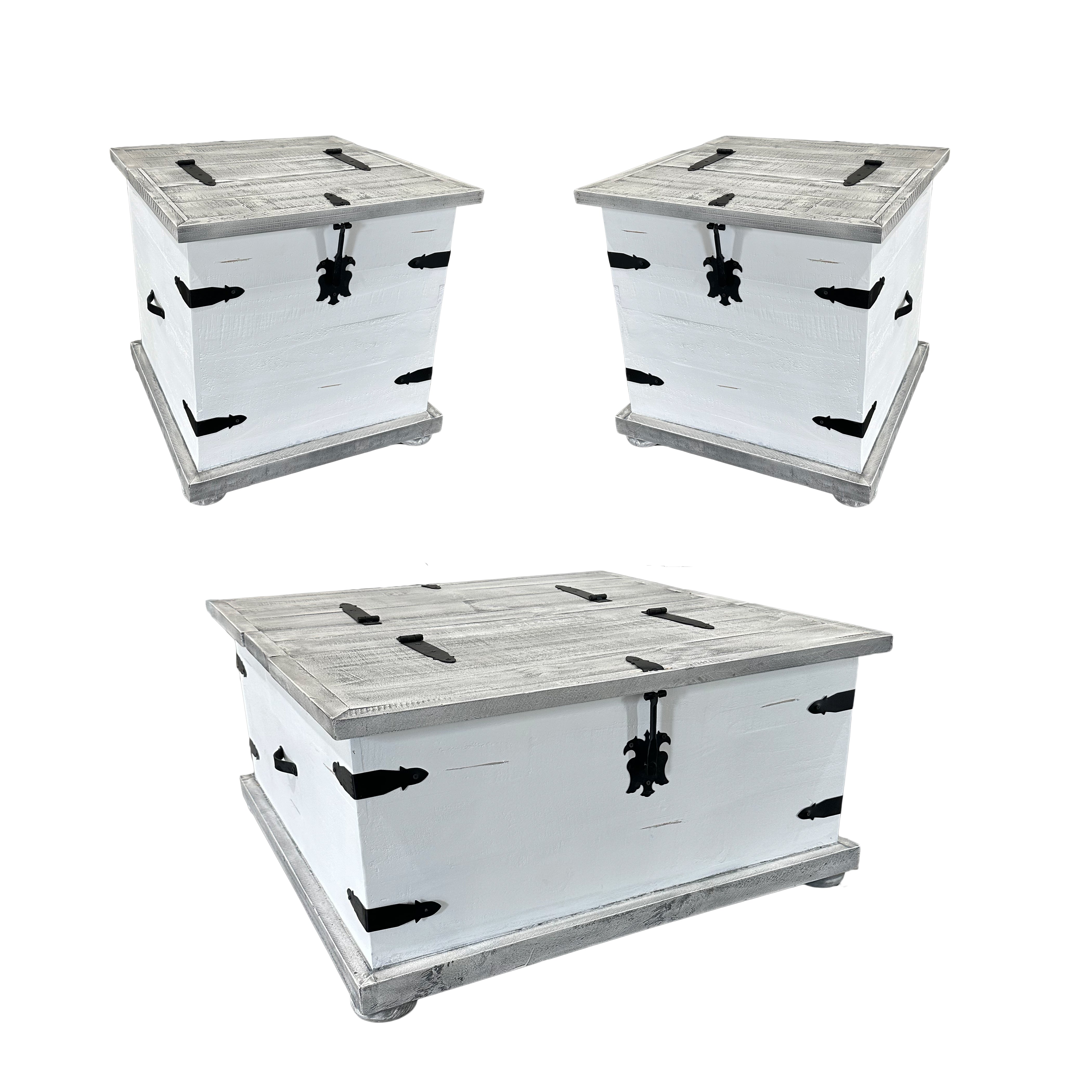 Windsor Trunk Coffee Table Set Rustic Furniture Depot