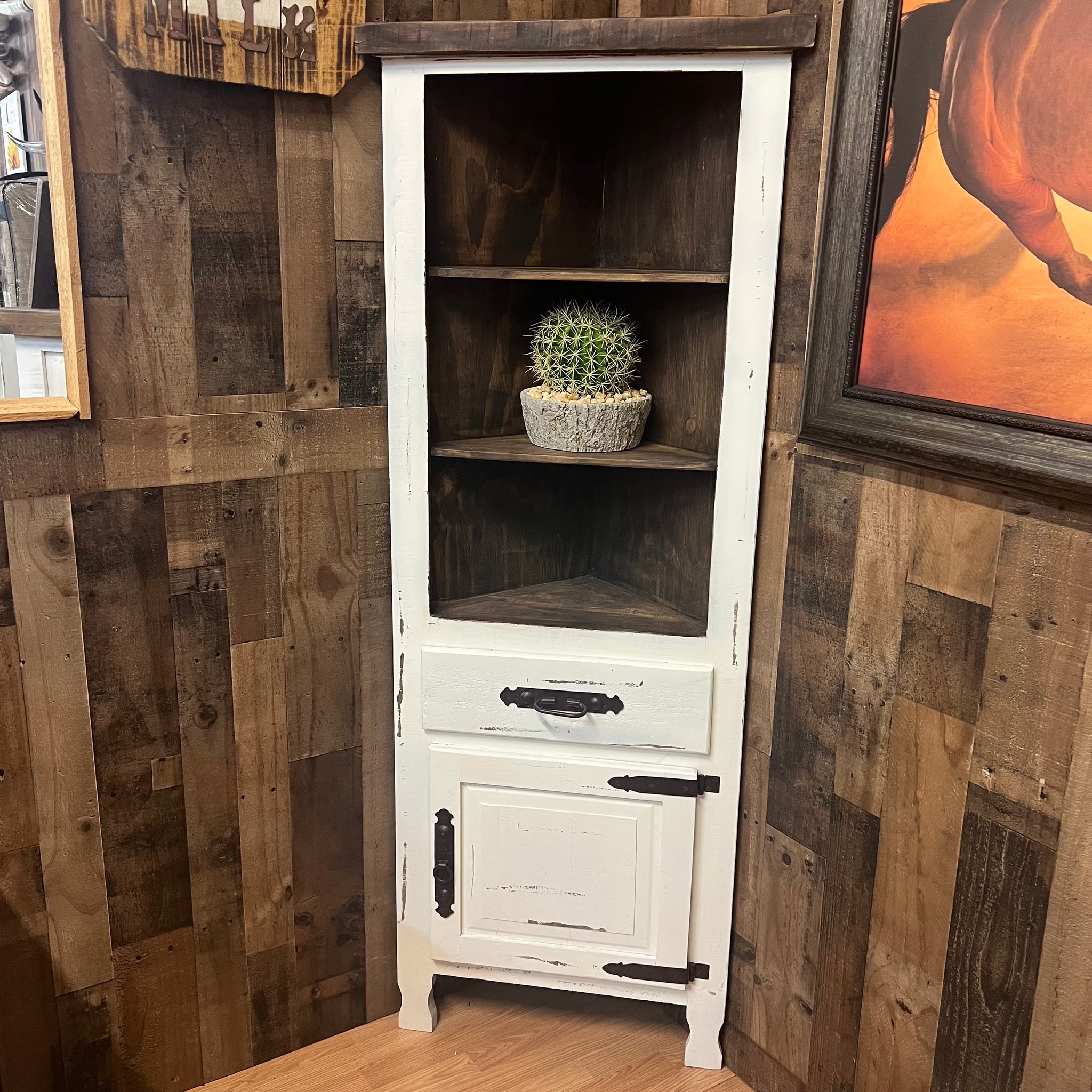 Gatlinburg Corner Hutch Rustic Furniture Depot