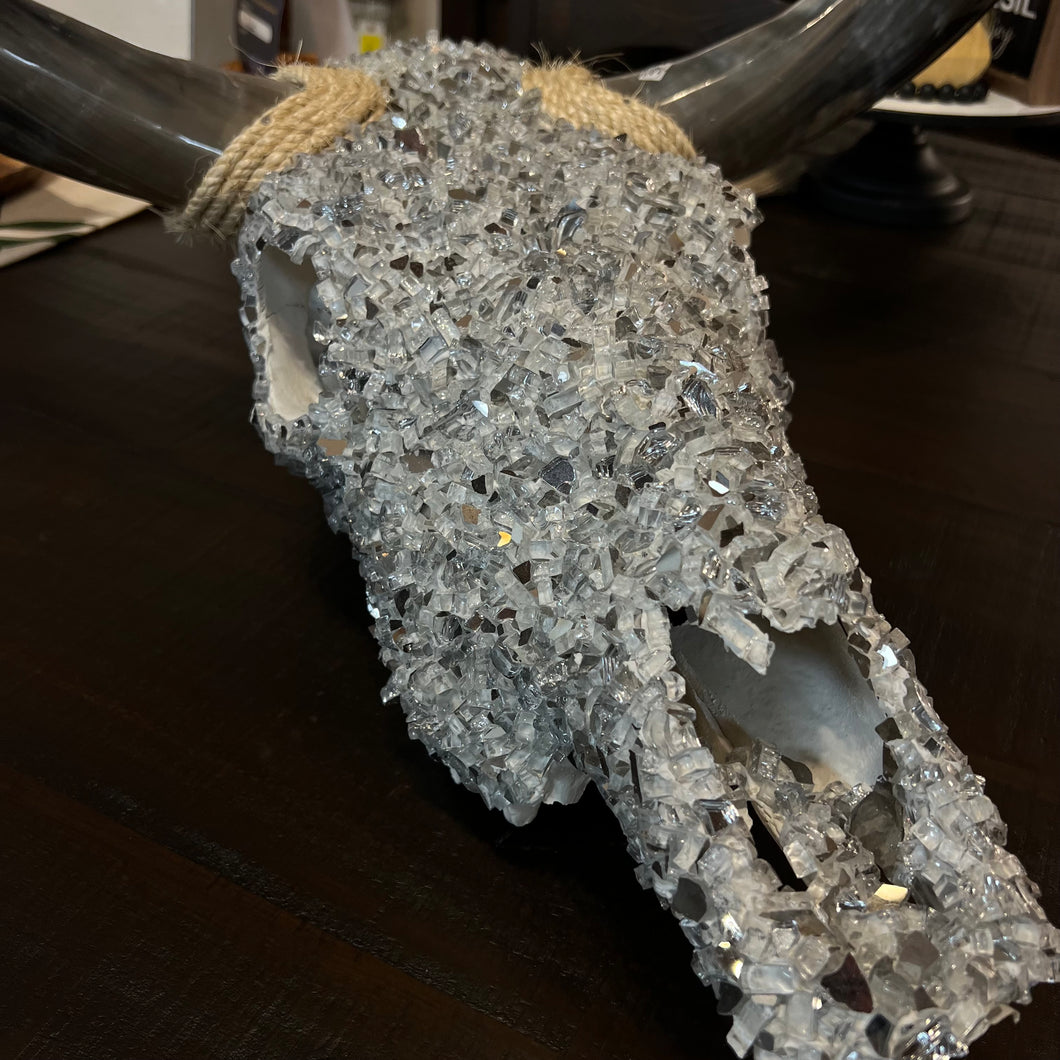 Jeweled Cow Skull (Silver)