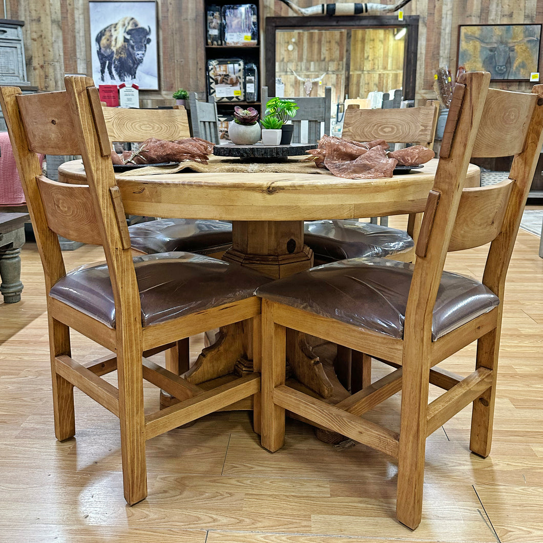 Round Rustic Dining Set Sierra Round Dining Set – Rustic Furniture Depot