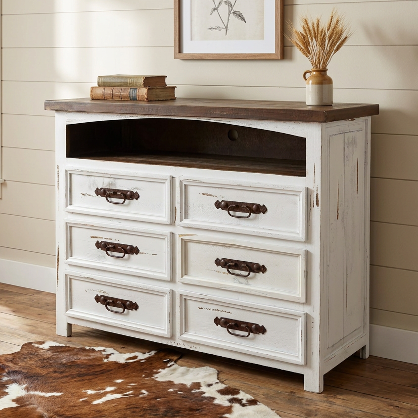 Picket Fence Media Dresser – Rustic Furniture Depot