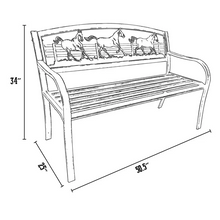 Load image into Gallery viewer, Wild Horses Bench
