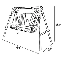 Load image into Gallery viewer, Log Swing A-Frame W/ Star
