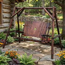 Load image into Gallery viewer, Log Swing A-Frame W/ Star
