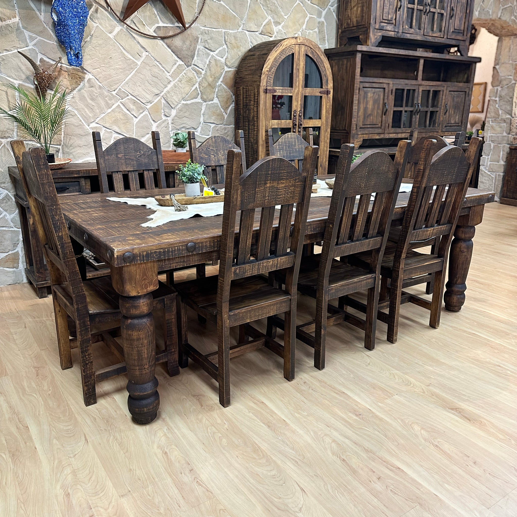 Poderosa Ranch Set Ponderosa 8' Dining Set – Rustic Furniture Depot