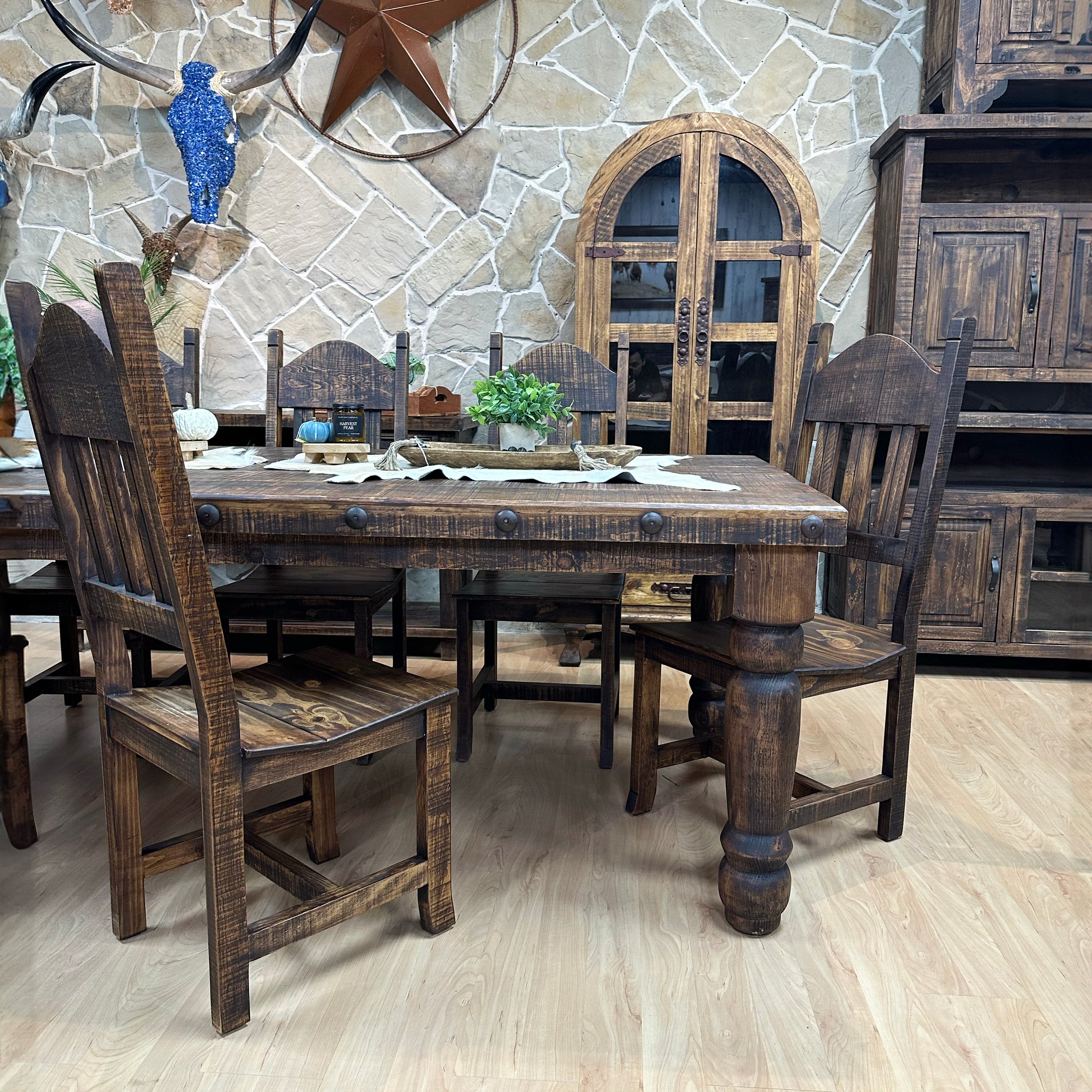 Poderosa Ranch Set Ponderosa 8' Dining Set – Rustic Furniture Depot