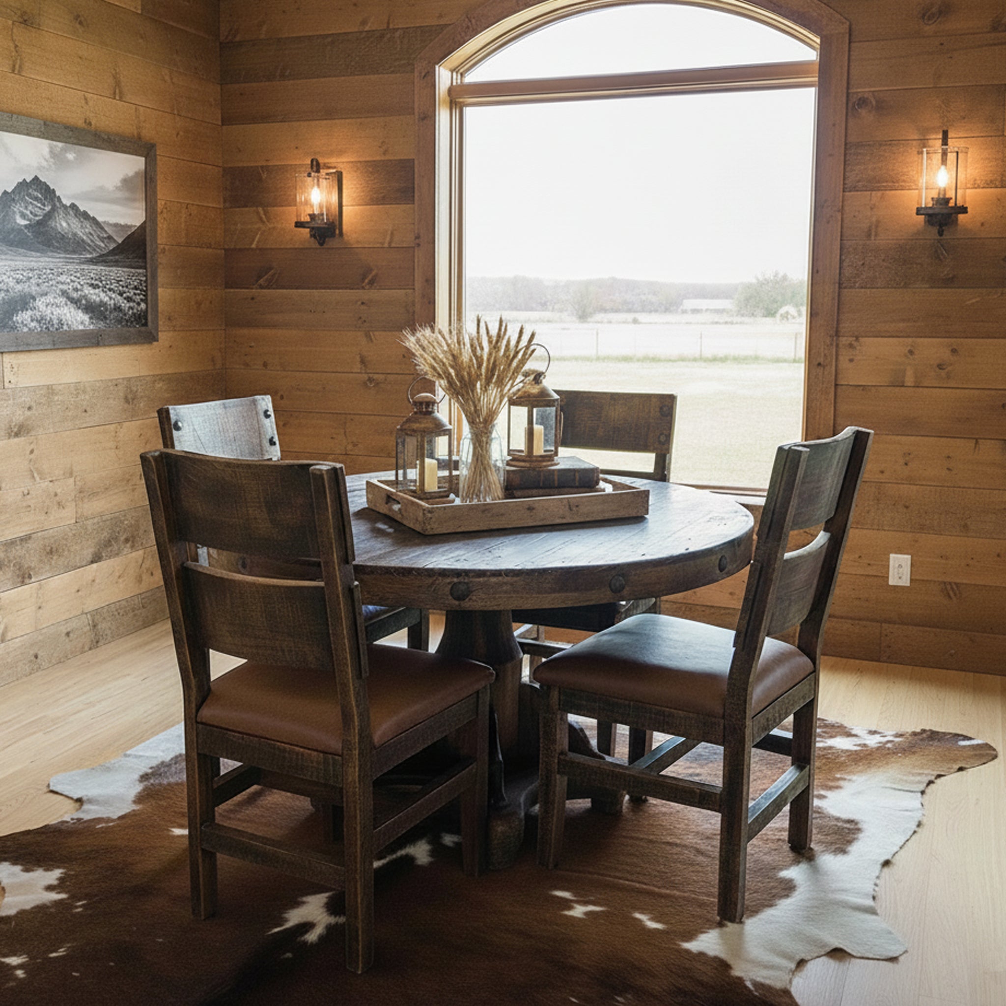 Ponderosa Round Dining Set – Rustic Furniture Depot