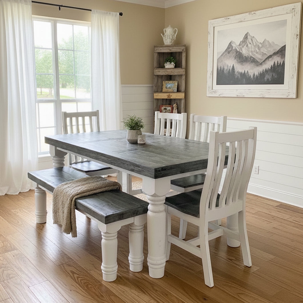 Rustic Slate Table 6' Suburban Slate Table Set – Rustic Furniture Depot