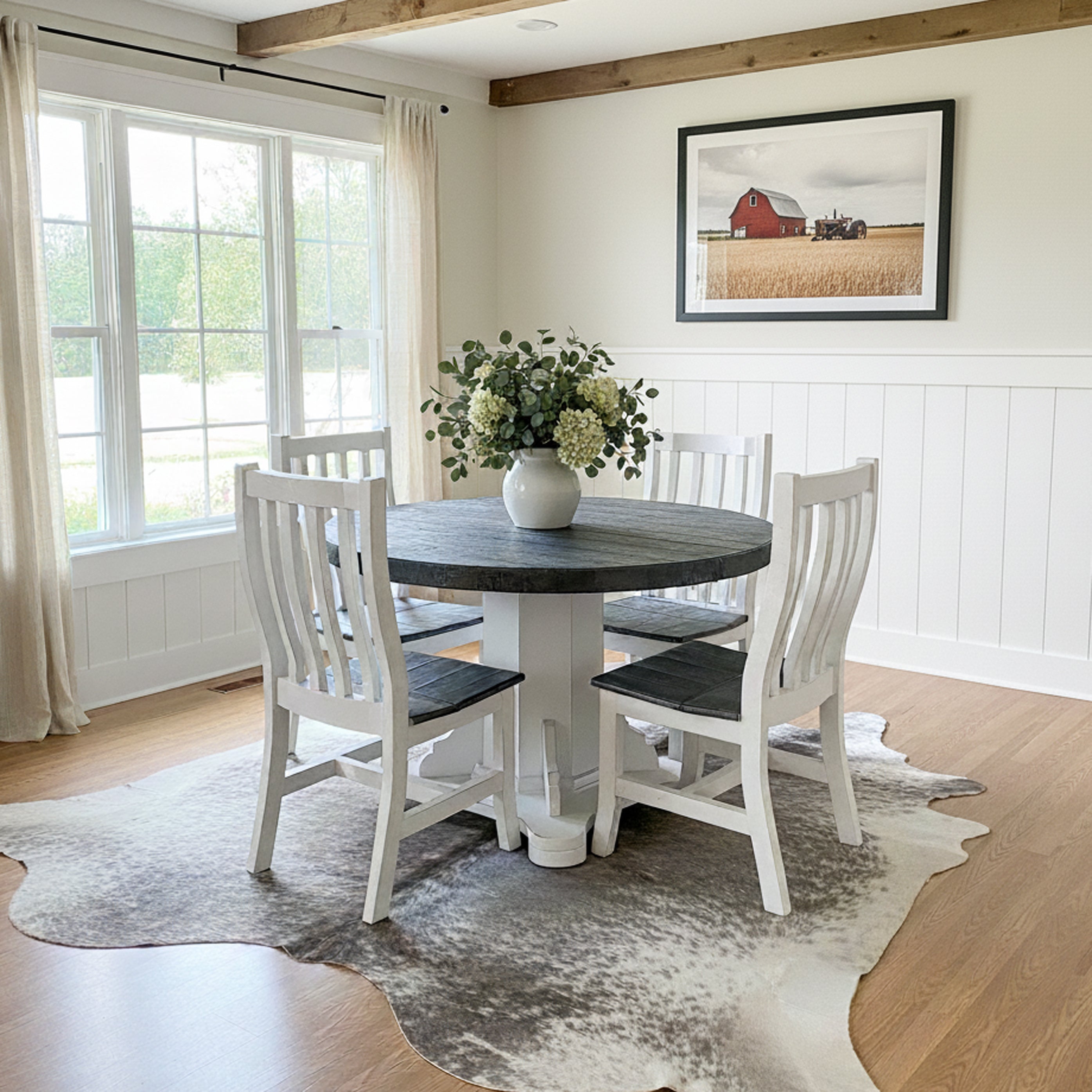 Slate Round Dining Set – Rustic Furniture Depot