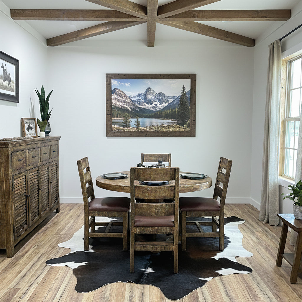 Round Rustic Dining Set Modern Rustic Round Dining Set – Rustic Furniture Depot