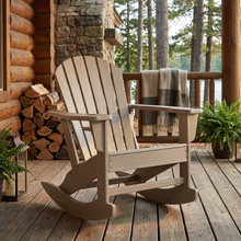 Load image into Gallery viewer, Taupe Adirondack Rocking Outdoor Chair
