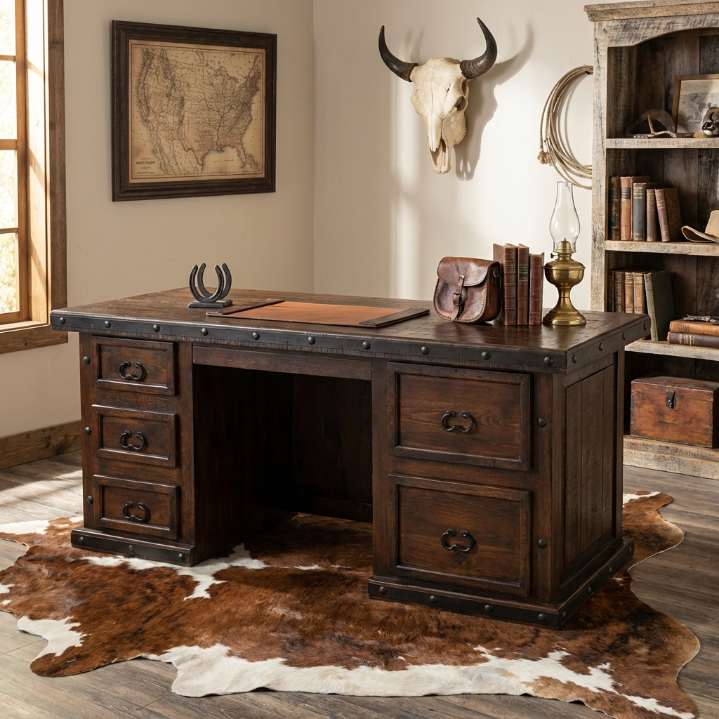 desk with dresser Old West Executive Color:Bright Fuchsia Average Item With a quick flip Aray textured camp collar