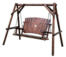 Load image into Gallery viewer, Log Swing A-Frame W/ Star
