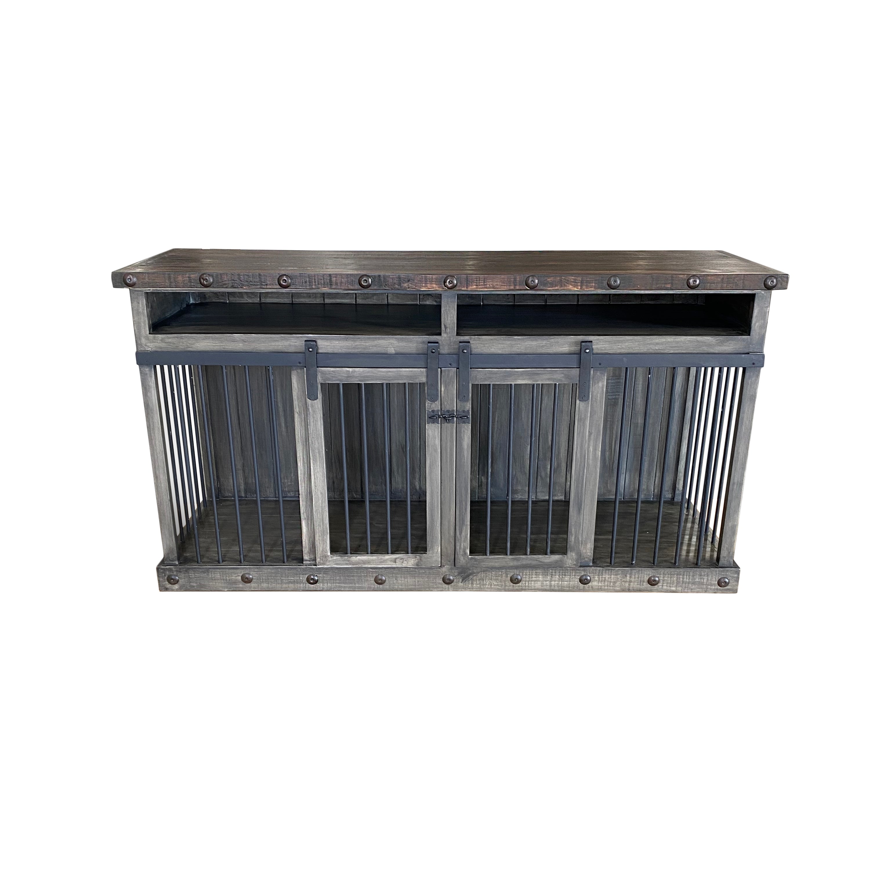 View of Breckenridge Large Dog Crate Stand – Rustic Furniture Depot