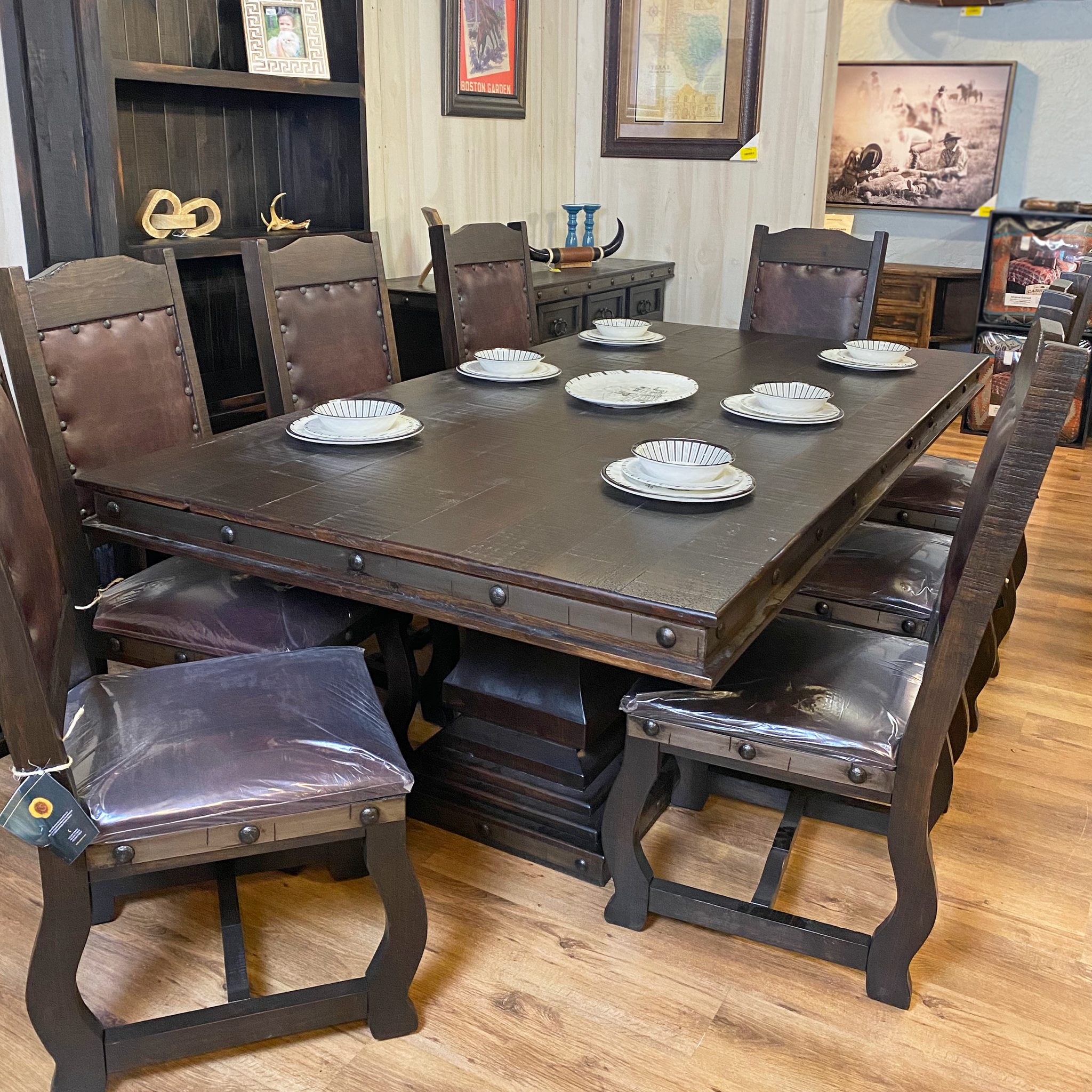 Old West 8' Dining Set – Rustic Furniture Depot - Main Image