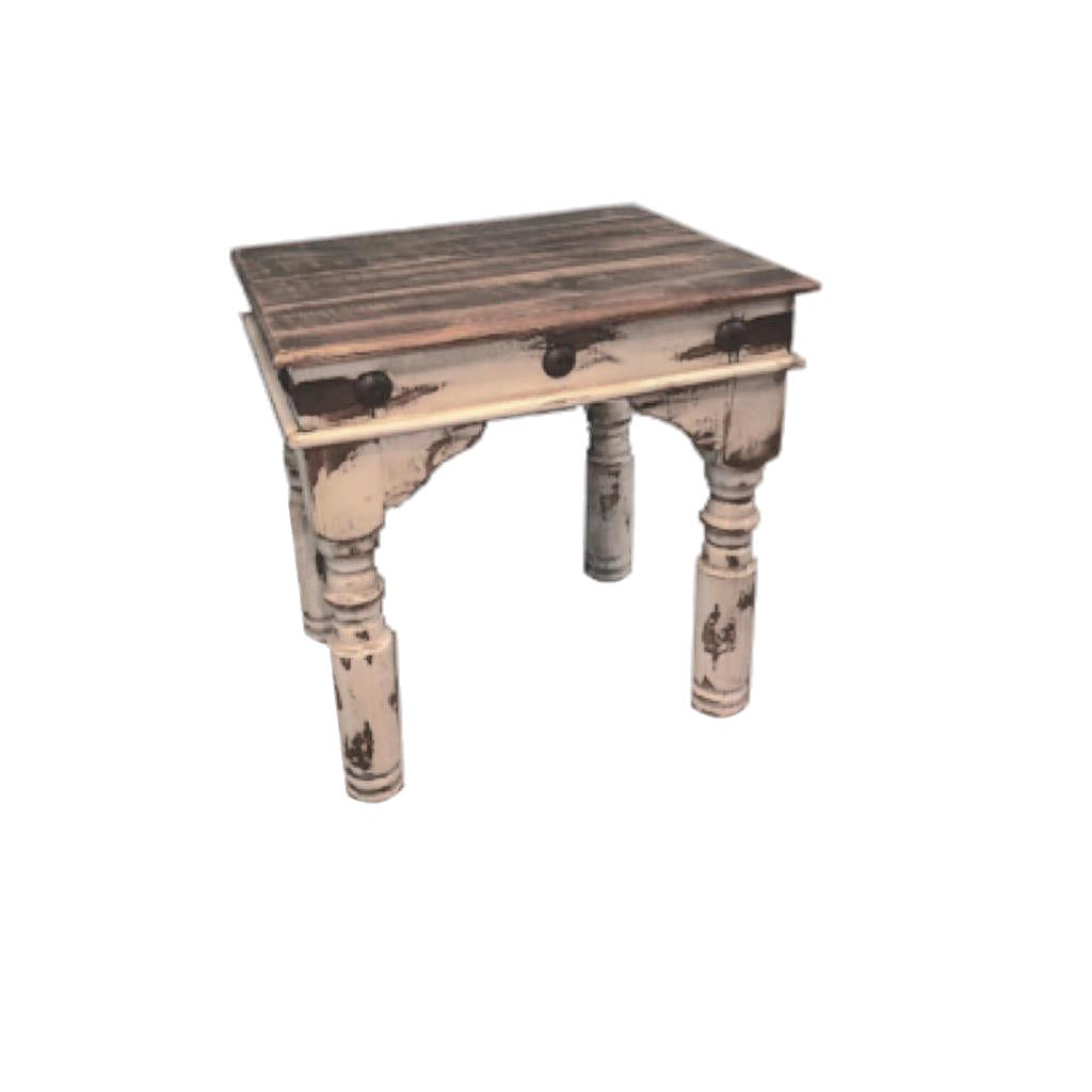 Olde White End Table