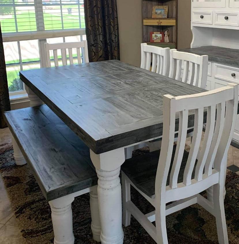 Rustic Slate Table 6' Suburban Slate Table Set – Rustic Furniture Depot