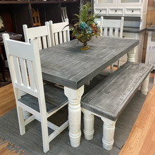 Slate Farmhouse Table Set Rustic Furniture Depot
