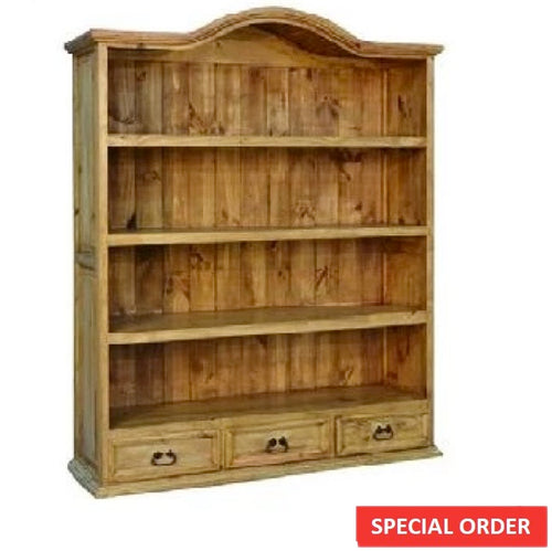 large 3 shelve & 3 drawer rustic bookcase