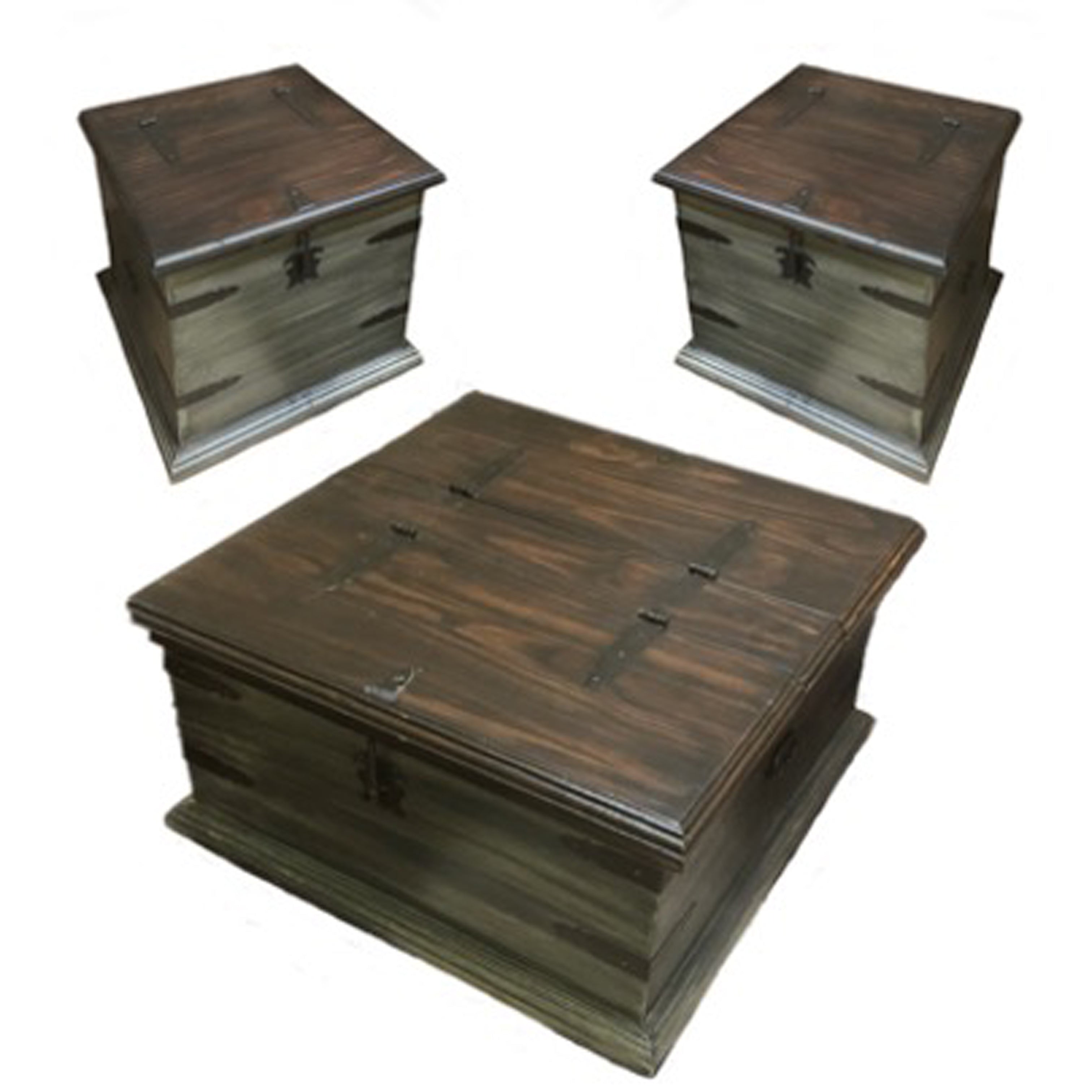 Breckenridge Trunk Coffee Table Set Rustic Furniture Depot